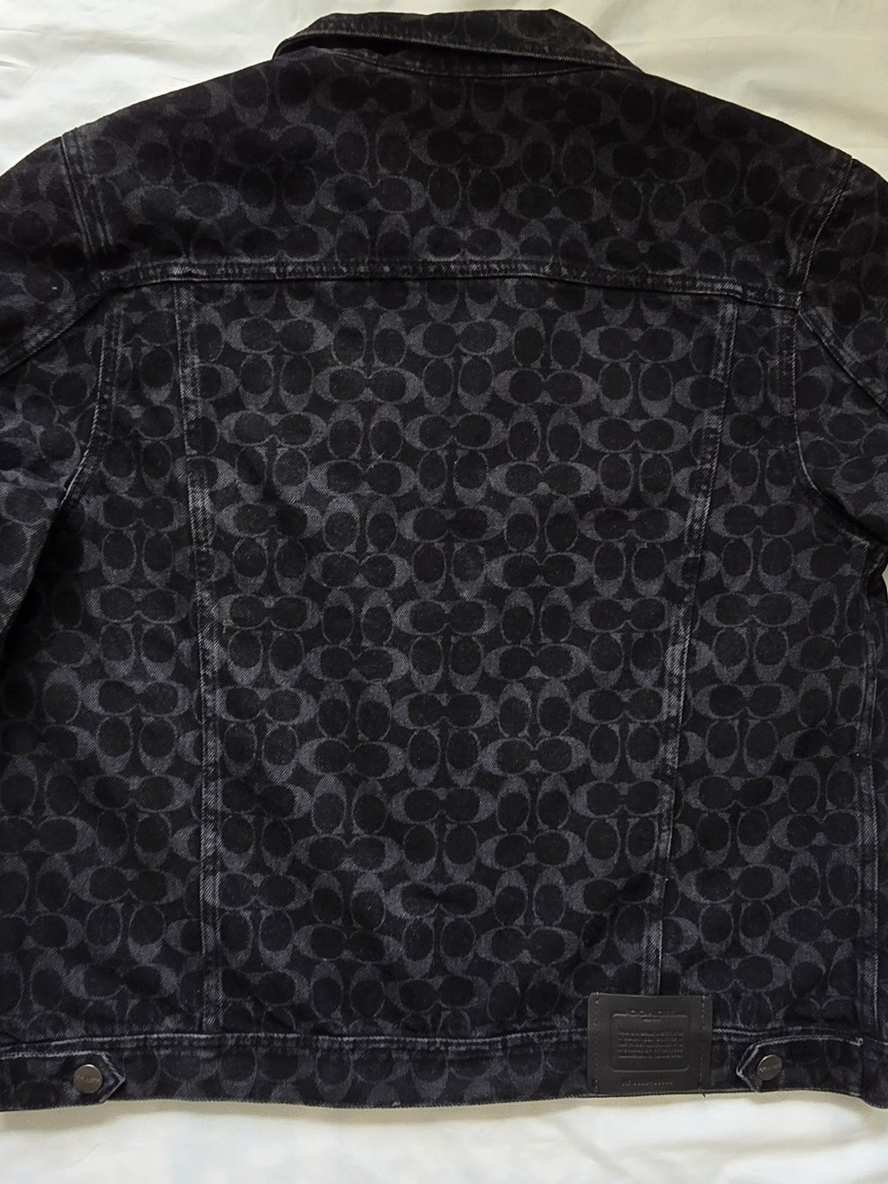 COACH Men's Black Signature Denim Jacket - Picture 5 of 11